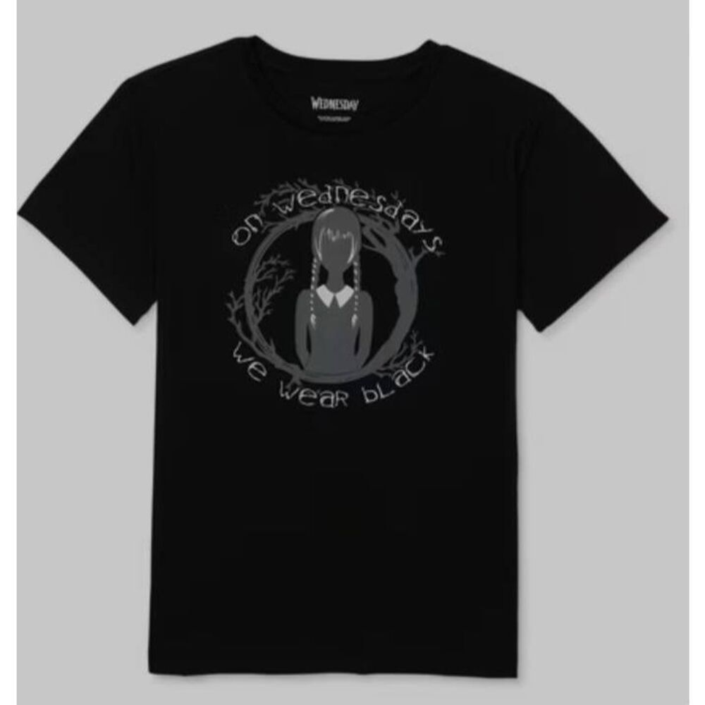 NWT Wednesday Girls Short Sleeve Graphic T-Shirt 10/12